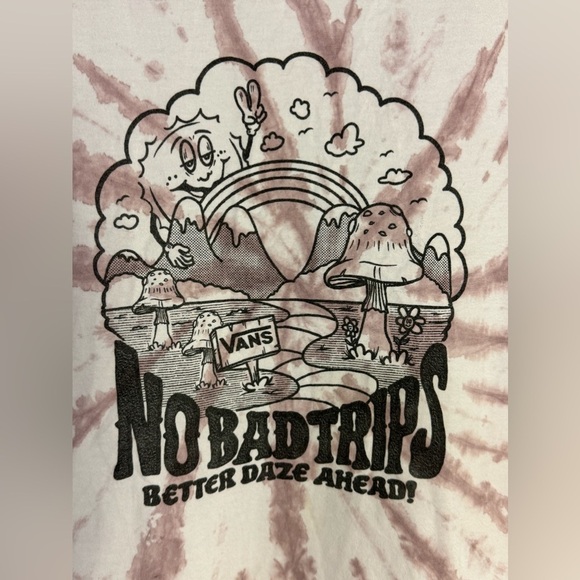 Vans women’s tie dye short sleeve T-shirt Good Daze BFFC logo on front - Picture 2 of 5